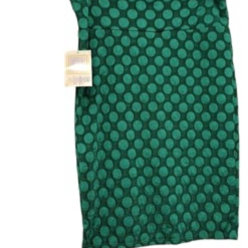NEW LuLaRoe Cassie Pencil Skirt Sz M Elegance Collection KELLY GREEN‎ Polka Dot